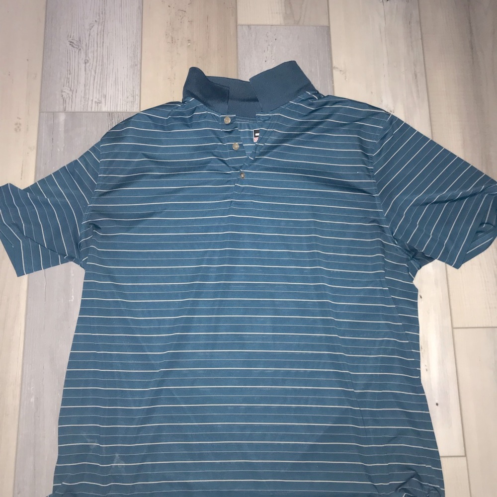 XXL Grand Slam Green Striped Loose Fit Polo
